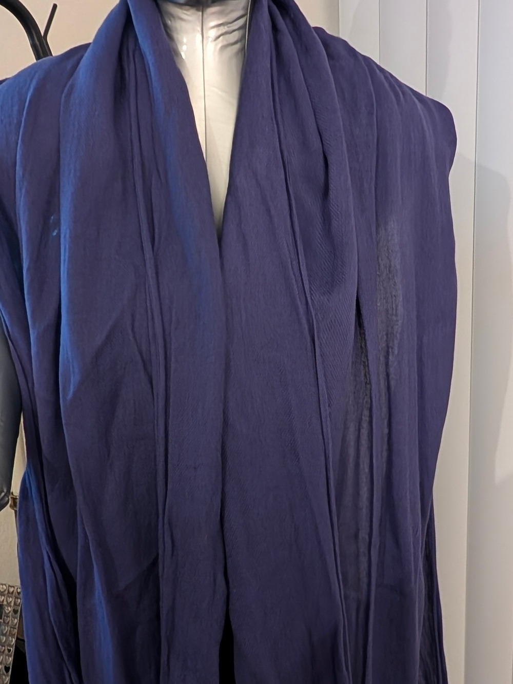 Purple Scarf With Fringe - Picture 4 of 7